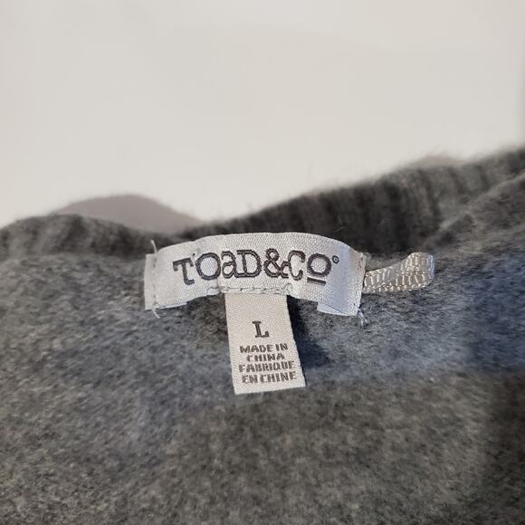 Toad & Co Aleutia 100% Wool Crew Sweater Womens Size M Gray Black Nordic - Picture 9 of 12